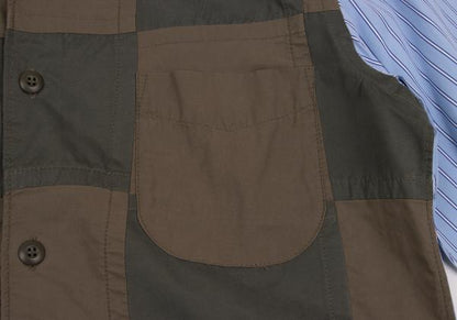 COMME des GARCONS HOMME Patchwork Stripe Shirt Green Size M