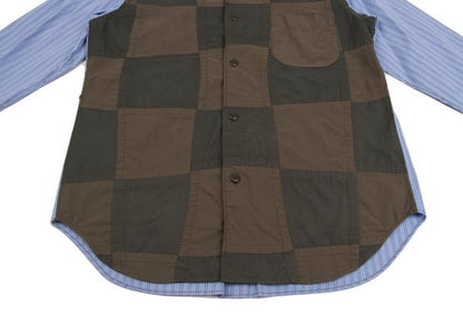 COMME des GARCONS HOMME Patchwork Stripe Shirt Green Size M