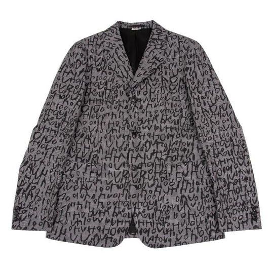 COMME des GARCONS HOMME PLUS 23AW Print Grey Black Jacket Size L