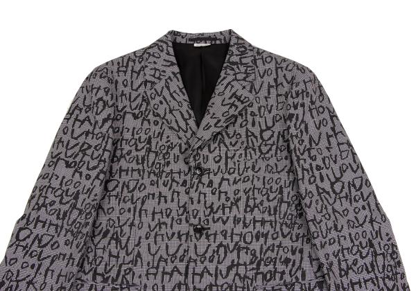 COMME des GARCONS HOMME PLUS 23AW Print Grey Black Jacket Size L