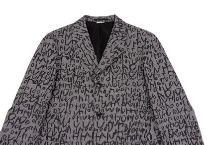 COMME des GARCONS HOMME PLUS 23AW Print Grey Black Jacket Size L