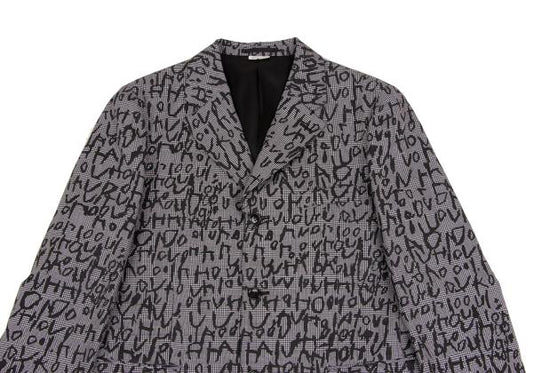 COMME des GARCONS HOMME PLUS 23AW Print Grey Black Jacket Size L