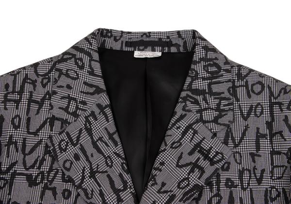 COMME des GARCONS HOMME PLUS 23AW Print Grey Black Jacket Size L