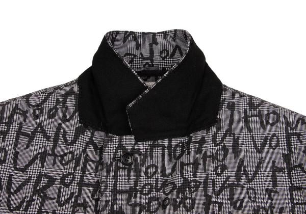 COMME des GARCONS HOMME PLUS 23AW Print Grey Black Jacket Size L