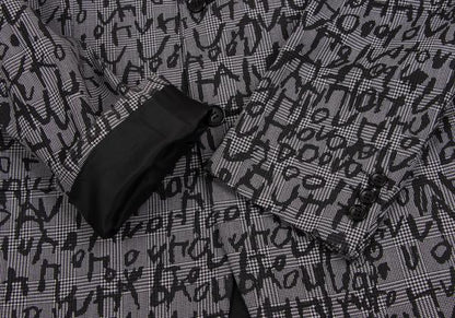 COMME des GARCONS HOMME PLUS 23AW Print Grey Black Jacket Size L
