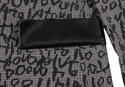 COMME des GARCONS HOMME PLUS 23AW Print Grey Black Jacket Size L