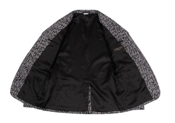 COMME des GARCONS HOMME PLUS 23AW Print Grey Black Jacket Size L