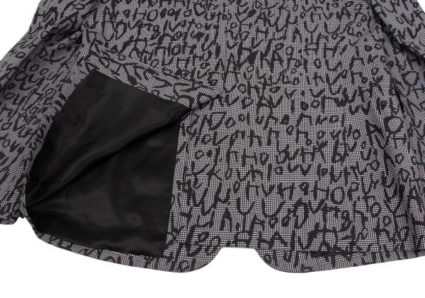 COMME des GARCONS HOMME PLUS 23AW Print Grey Black Jacket Size L