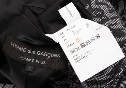 COMME des GARCONS HOMME PLUS 23AW Print Grey Black Jacket Size L