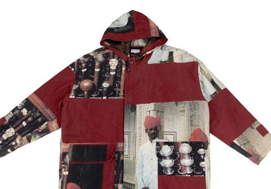 Paul Smith LONDON Transfer Print Corduroy Coat Red Size L