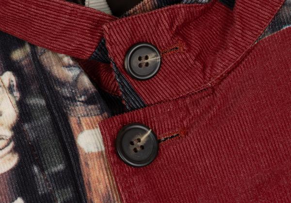 Paul Smith LONDON Transfer Print Corduroy Coat Red Size L