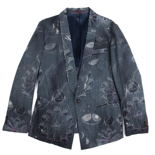 Paul Smith Astronomy Print 1-Button Jacket Blue Size XL