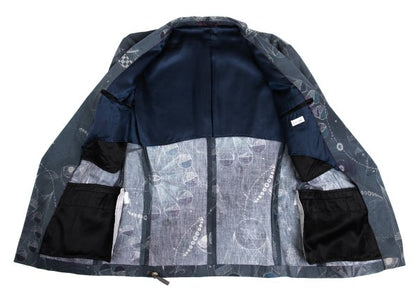 Paul Smith Astronomy Print 1-Button Jacket Blue Size XL