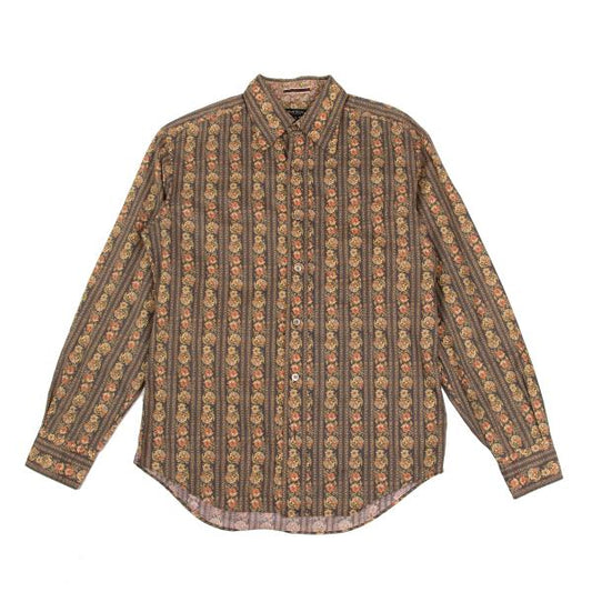 Paul Smith COLLECTION Floral Stripe Print Shirt Brown Size L