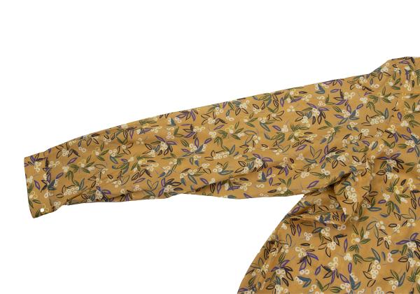 LANVIN collection Cotton Neck Ribbon Mustard Purple Shirt Size 50
