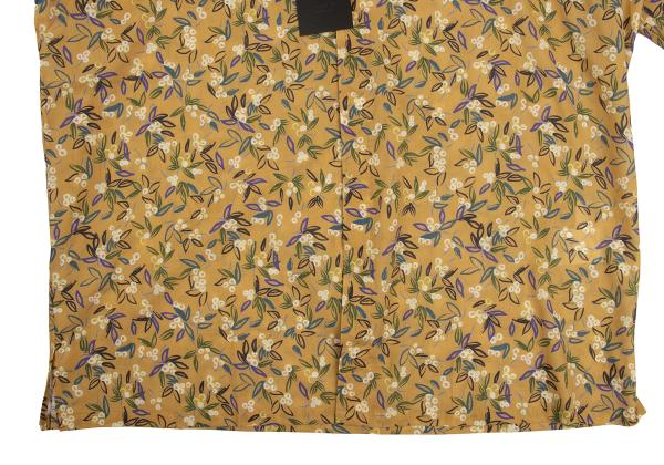 LANVIN collection Cotton Neck Ribbon Mustard Purple Shirt Size 50