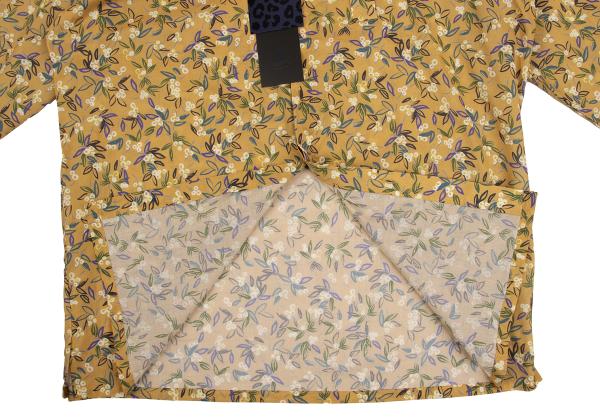 LANVIN collection Cotton Neck Ribbon Mustard Purple Shirt Size 50