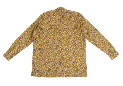 LANVIN collection Cotton Neck Ribbon Mustard Purple Shirt Size 50