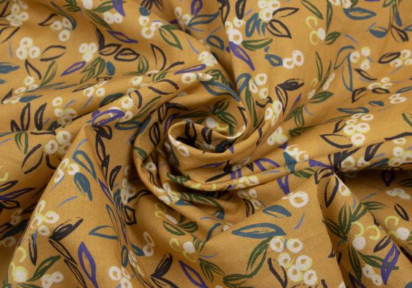 LANVIN collection Cotton Neck Ribbon Mustard Purple Shirt Size 50