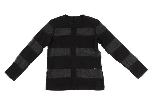 COMME des GARCONS Tricot Border Sheer Top Black Blouse Size M