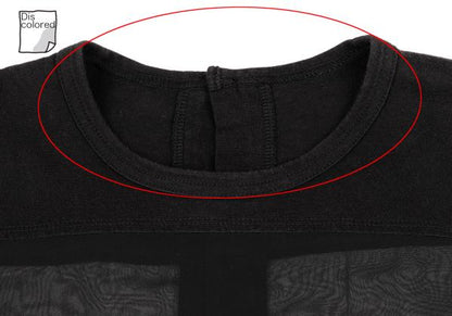 COMME des GARCONS Tricot Border Sheer Top Black Blouse Size M