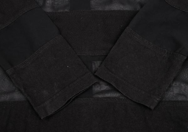 COMME des GARCONS Tricot Border Sheer Top Black Blouse Size M