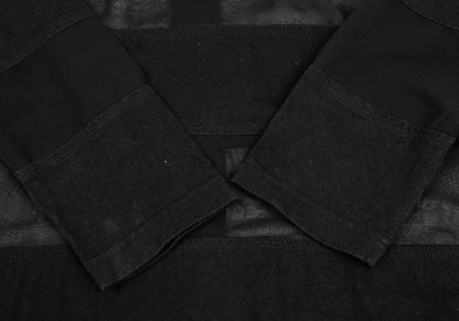 COMME des GARCONS Tricot Border Sheer Top Black Blouse Size M