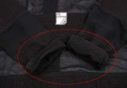 COMME des GARCONS Tricot Border Sheer Top Black Blouse Size M
