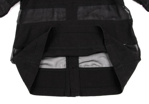 COMME des GARCONS Tricot Border Sheer Top Black Blouse Size M
