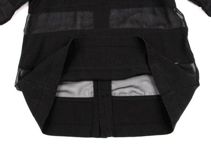 COMME des GARCONS Tricot Border Sheer Top Black Blouse Size M
