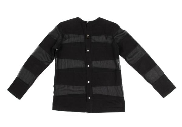 COMME des GARCONS Tricot Border Sheer Top Black Blouse Size M