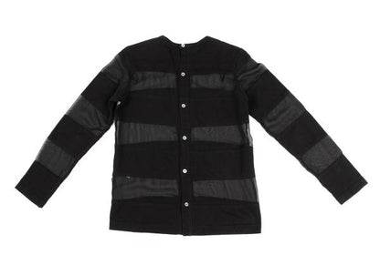COMME des GARCONS Tricot Border Sheer Top Black Blouse Size M