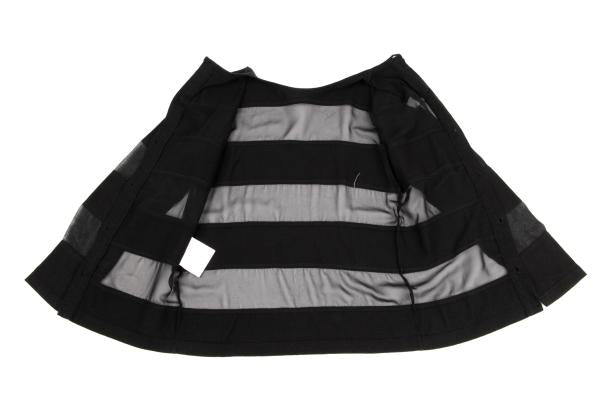 COMME des GARCONS Tricot Border Sheer Top Black Blouse Size M