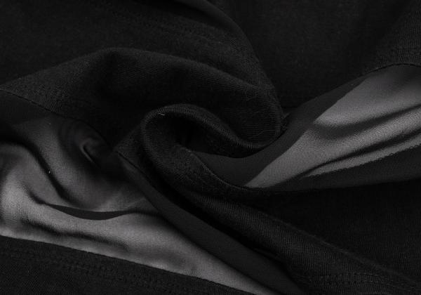 COMME des GARCONS Tricot Border Sheer Top Black Blouse Size M