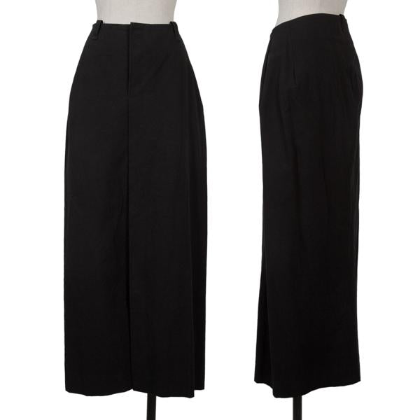 Y's Wrinkled Cotton Slit Maxi Skirt Black Size 3