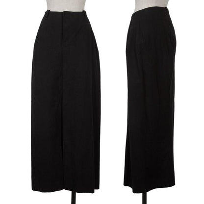 Y's Wrinkled Cotton Slit Maxi Skirt Black Size 3