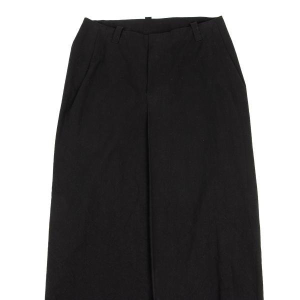 Y's Wrinkled Cotton Slit Maxi Skirt Black Size 3