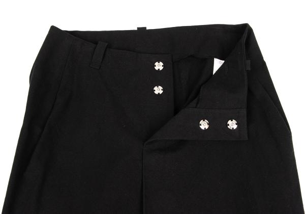 Y's Wrinkled Cotton Slit Maxi Skirt Black Size 3