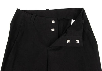 Y's Wrinkled Cotton Slit Maxi Skirt Black Size 3