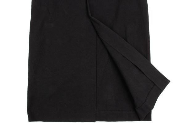 Y's Wrinkled Cotton Slit Maxi Skirt Black Size 3
