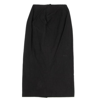 Y's Wrinkled Cotton Slit Maxi Skirt Black Size 3