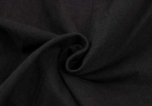 Y's Wrinkled Cotton Slit Maxi Skirt Black Size 3