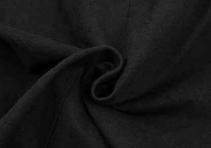 Y's Wrinkled Cotton Slit Maxi Skirt Black Size 3