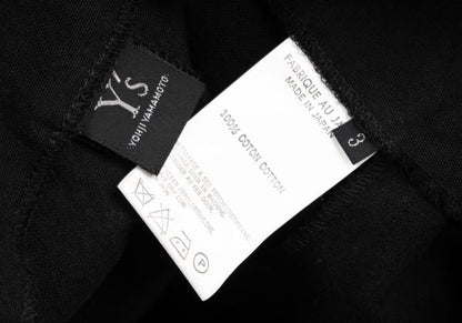 Y's Wrinkled Cotton Slit Maxi Skirt Black Size 3