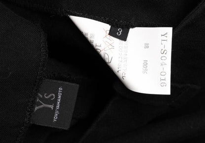 Y's Wrinkled Cotton Slit Maxi Skirt Black Size 3