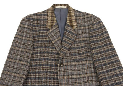 Karl Helmut Wool Crazy Check Tailored Beige Multi Jacket Size S