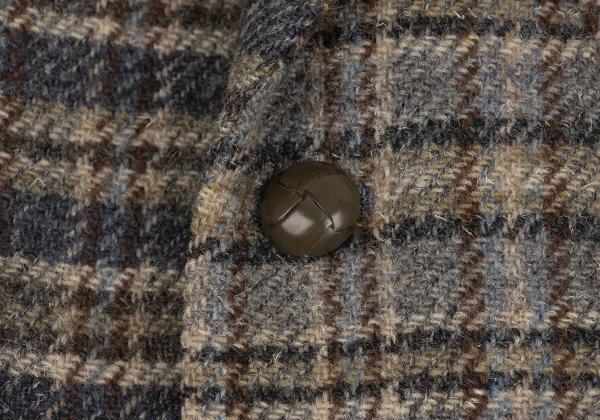 Karl Helmut Wool Crazy Check Tailored Beige Multi Jacket Size S