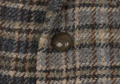 Karl Helmut Wool Crazy Check Tailored Beige Multi Jacket Size S