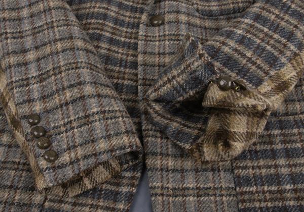 Karl Helmut Wool Crazy Check Tailored Beige Multi Jacket Size S