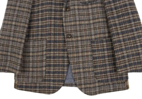 Karl Helmut Wool Crazy Check Tailored Beige Multi Jacket Size S